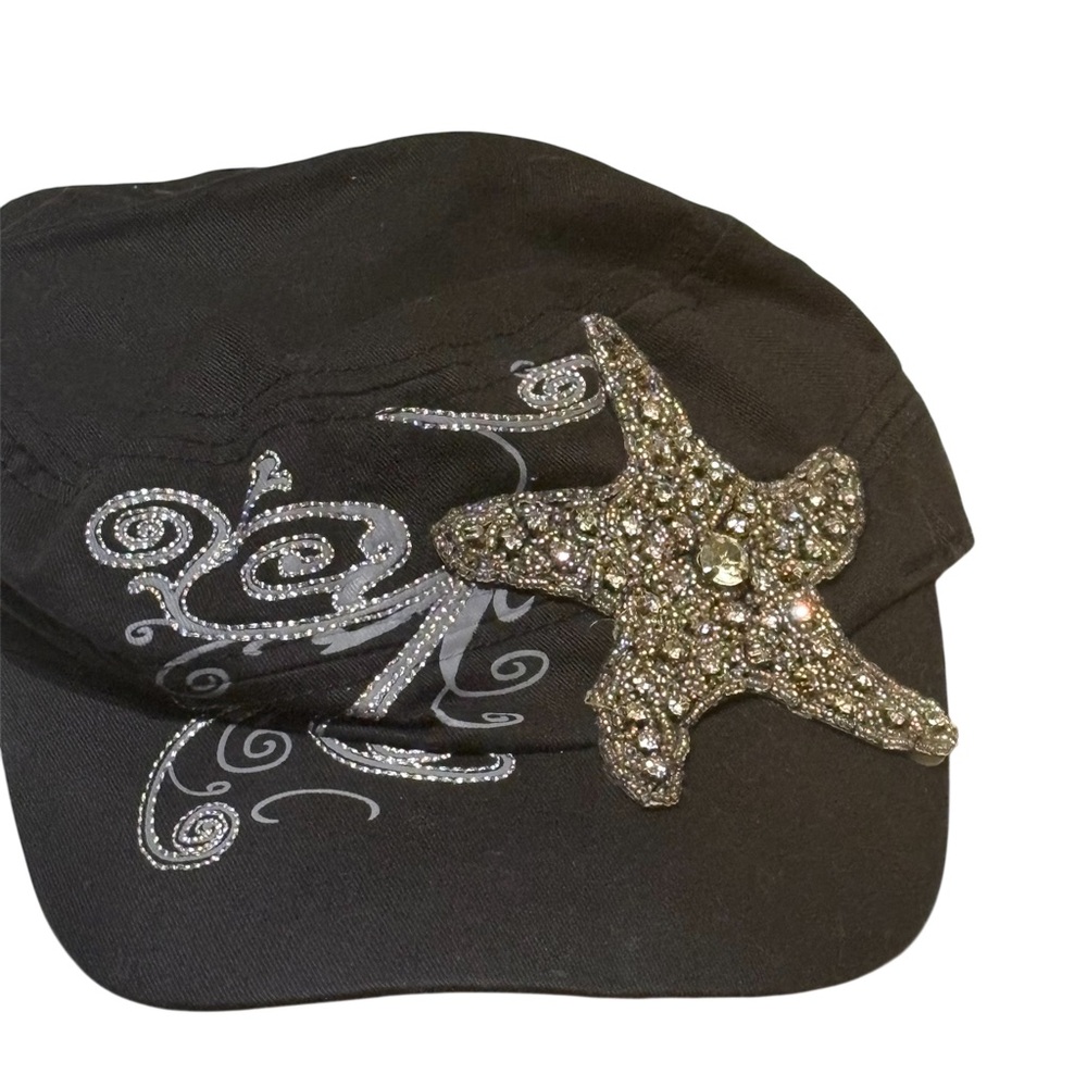 Cap Features A Large, Beaded Starfish,Swirling Rh… - image 3